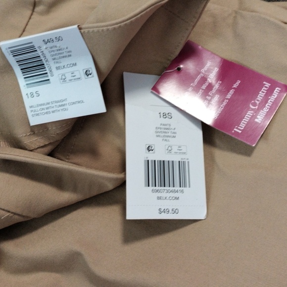 New Pull On Tan Pants / Size 18 - Picture 3 of 3